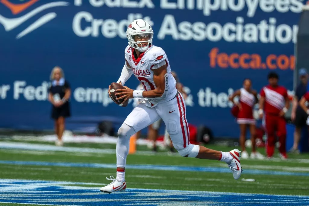 Taylen Green looks to lead the Razorbacks over the Irish