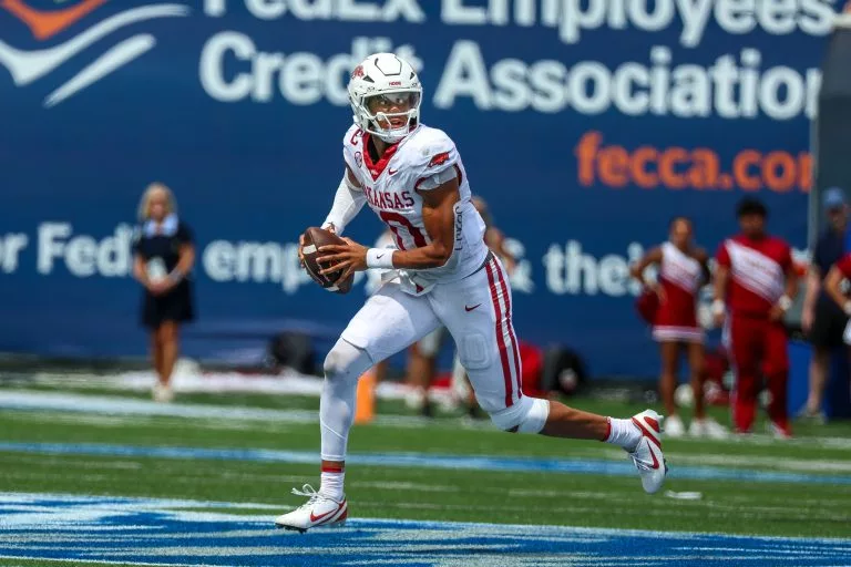 Taylen Green looks to lead the Razorbacks over the Irish