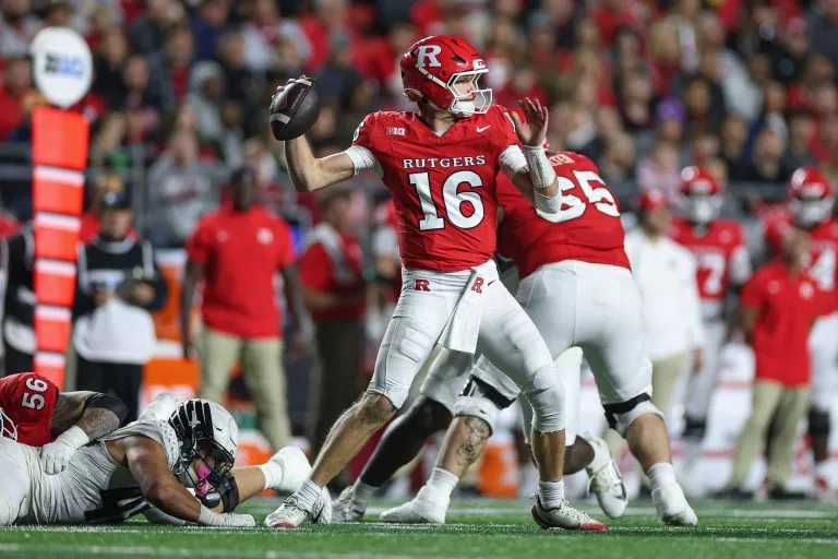 Athan Kaliakmanis looks to lead the Scarlet Knights over Purdue