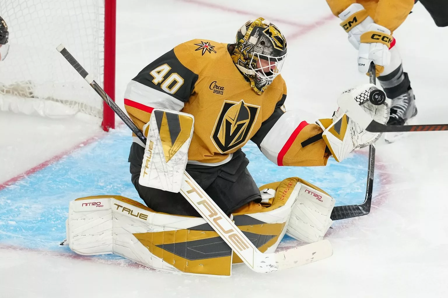 Golden Knights goaltender Akira Schmid