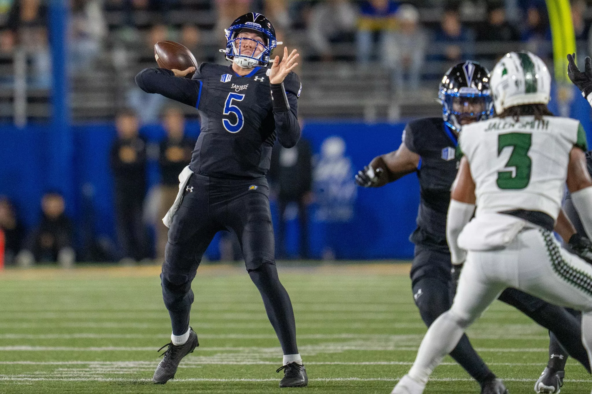 Walker Eget looks to lead the Spartans over the Bulldogs