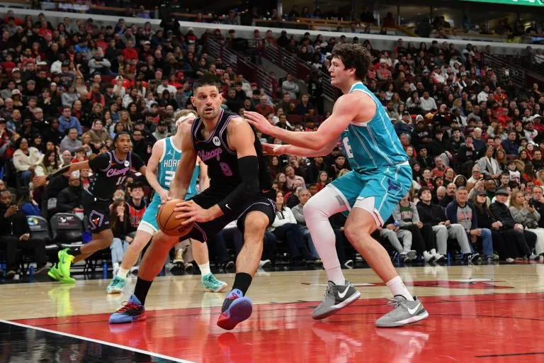 Nikola Vucevic looks to lad the Bulls over the Heat