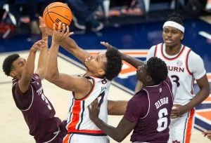 Keyshawn Hall looks to lead the Tigers over the Razorbacks